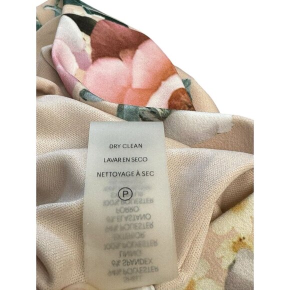 Calvin Klein Sz 2 Dress Pink Floral Scuba Sleeveless Sheath Classic Office - Picture 6 of 7